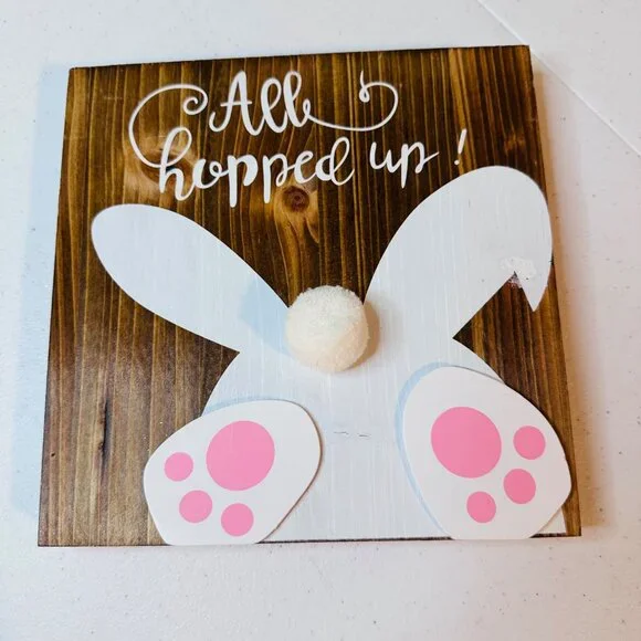 Easter hanging decoration ALL HOPPED UP bunny spring springtime decoration - Picture 7 of 11